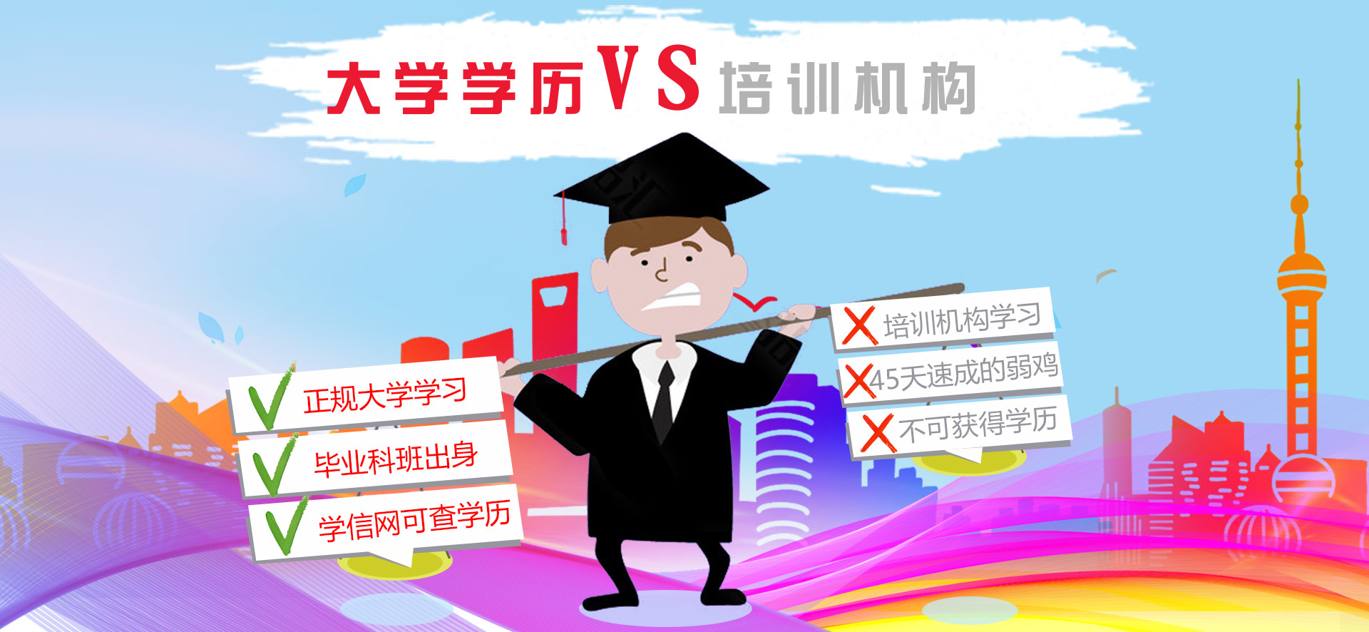 大学学历VS培训机构